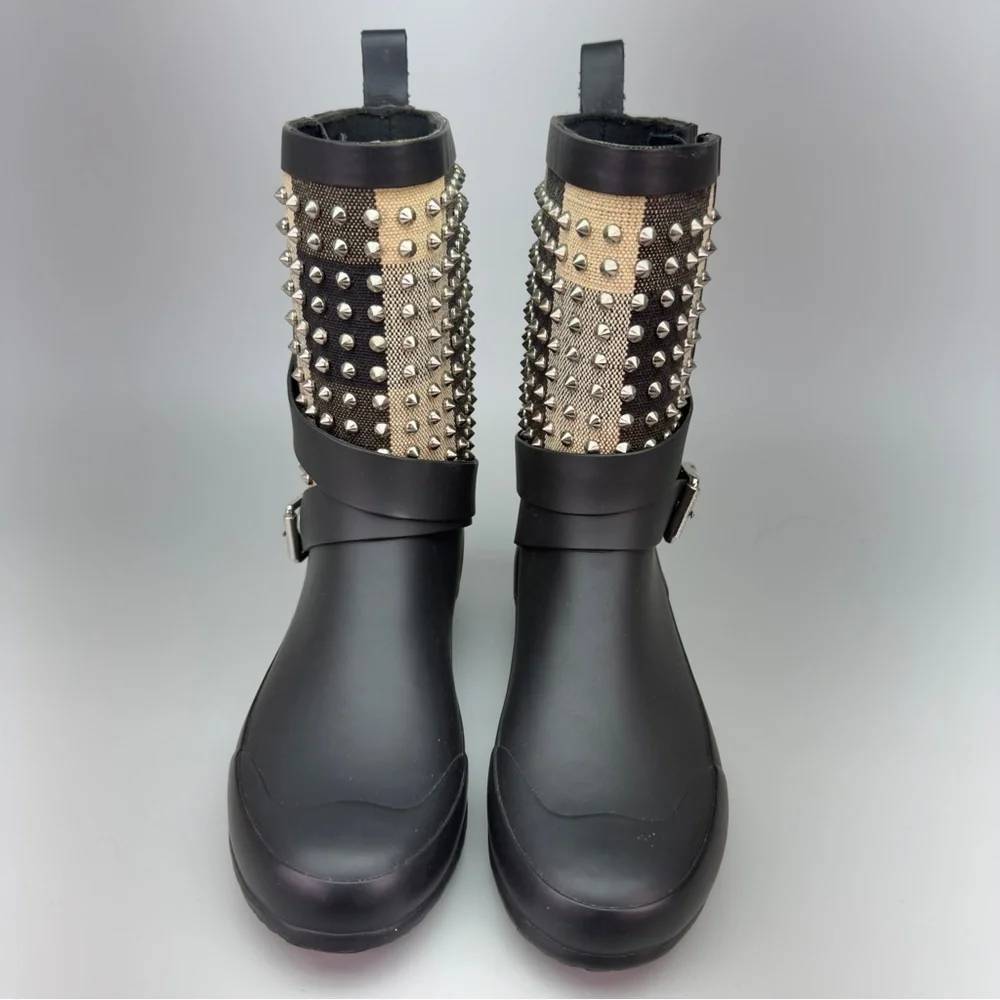 Burberry Studded Moto Holloway Rain Boots